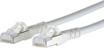 Metz Connect 1308453088-E RJ45 Netzwerkkabel, Patchkabel CAT 6a S/FTP 3.00 m Weiß mit Rastnasenschutz 1 St.