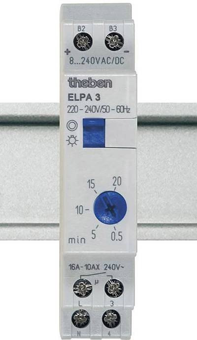 Theben 30002 Treppenlichtzeitschalter Hutschiene 8 V DC/AC, 12 V DC/AC, 24 V DC/AC, 110 V DC/AC, 230 V DC/AC