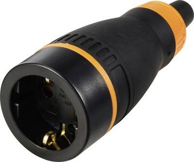Sygonix SY-6618480 Schutzkontaktkupplung TPE, PC 250 V/AC Schwarz, Orange IP20