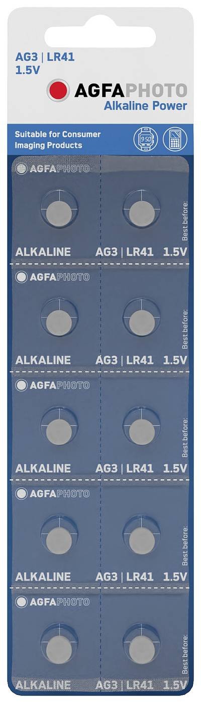 AgfaPhoto Knopfzelle LR 41 1.5 V 10 St. Alkali-Mangan AG3
