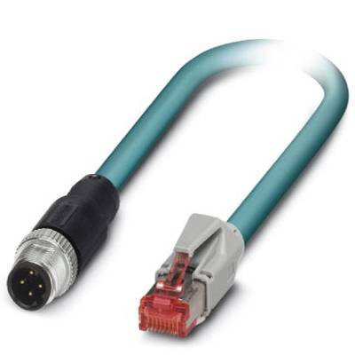 Phoenix Contact 1403499 M12 / RJ45 Netzwerkkabel, Patchkabel CAT 5e SF/UTP 3.00 m Grün Flammwidrig, mit Rastnasenschutz
