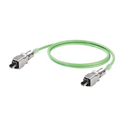 Weidmüller 1119730200 RJ45 Netzwerkkabel, Patchkabel CAT 5e SF/UTP 20.00 m Grün Flammwidrig, mit Rastnasenschutz 1 St.