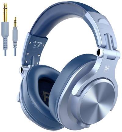 OneOdio Fusion A70 Over Ear Headset Bluetooth® Stereo Blau High-Resolution Audio Headset, Schwenkbare Ohrmuscheln DJ