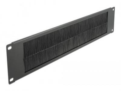 Delock 66482 19 Zoll Netzwerkschrank-Bürstenleiste 2 HE Schwarz