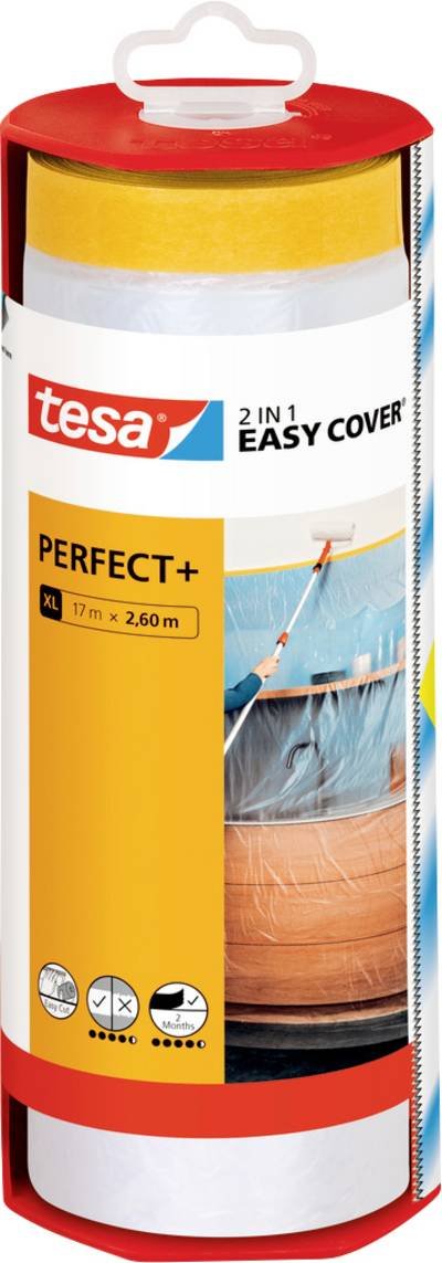 tesa Easy Cover Perfect+ 56572-00000-00 Abdeckfolie Gelb, Transparent (L x B) 17 m x 2.60 m 1 St.
