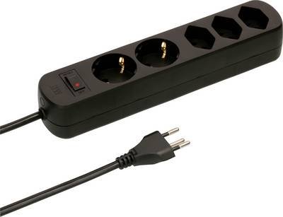 Max Hauri 160279 Steckdosenleiste mit Schalter 1 Stück Schwarz CH-Stecker 1 St.