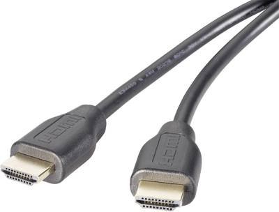 SpeaKa Professional HDMI Anschlusskabel HDMI-A Stecker 2.00 m Schwarz SP-9024560 4K UHD, Audio Return Channel, vergoldet