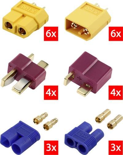 Reely RE-6699867 Akku Stecker, Akku Buchse XT60, T-Stecker, EC3 vergoldet 1 St.