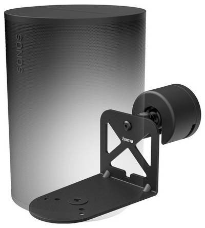 hama 00220895 Lautsprecher-Wandhalterung für Sonos Era 100/300, neigbar, schwenkbar, SW