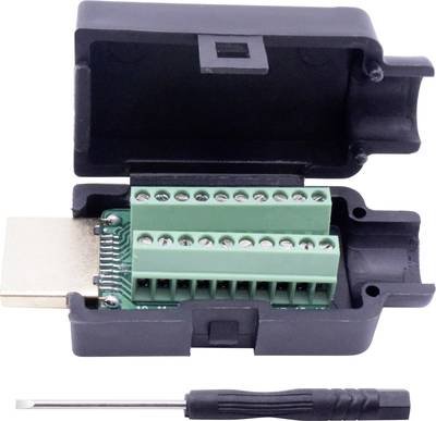 TRU COMPONENTS T1904C104 HDMI-Steckverbinder Stecker, Einbau vertikal Polzahl: 20 Schwarz 1 St.