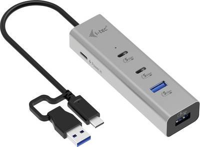 i-tec CAHUBMETAL2A2CPD USB-Hub 2+2 Port USB-A, USB-C® USB 3.2 Gen1 5 GBit/s Silber CAHUBMETAL2A2CPD