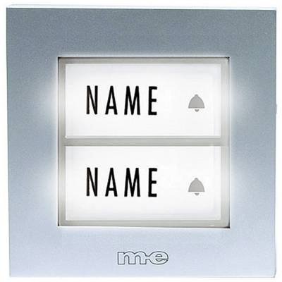 m-e modern-electronics KTB-2 S Klingeltaster mit Namensschild 2fach Silber 12 V/1 A