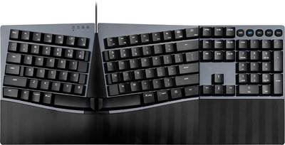 Perixx PERIBOARD-535 BR DE USB Tastatur Deutsch, QWERTZ Schwarz Ergonomisch