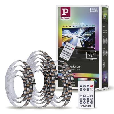 Paulmann TV Strips 75 Zoll 78882 LED-Streifen-Basisset mit USB-Anschluss 5 V 3.1 m RGB 1 Set