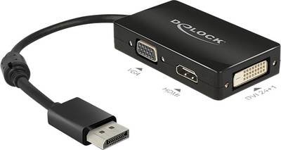 Delock 62656 DisplayPort / VGA / HDMI / DVI Adapter [1x DisplayPort Stecker - 1x VGA-Buchse, HDMI-Buchse, DVI-Buchse 24+
