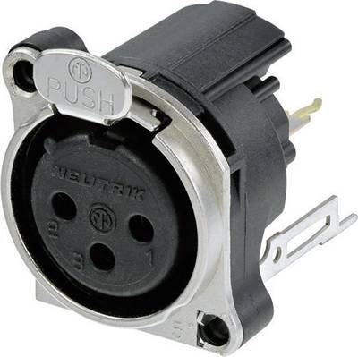 Neutrik NC3FBV2 XLR-Steckverbinder Flanschbuchse, Kontakte gerade Polzahl: 3 Schwarz 1 St.