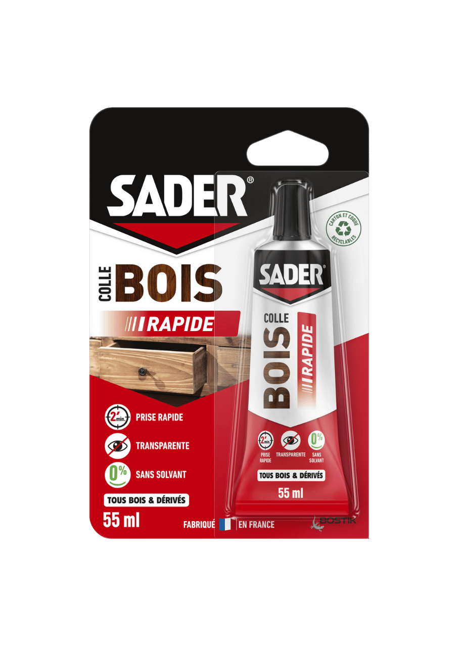 Sader Colle Bois Prise Rapide Transparente 55ml