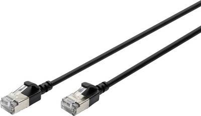 Digitus DK-1632-A-005S-BL RJ45 Netzwerkkabel, Patchkabel CAT 6a F/FTP 0.5 m Schwarz Farbcodiert, Geschirmt, mehrdrähtig,