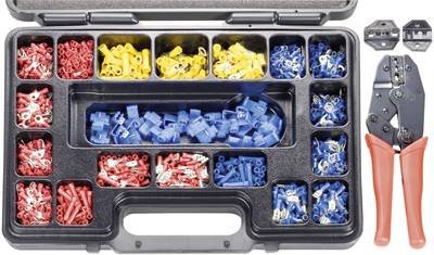 TOOLCRAFT PZ-504 820927 Crimpzangen-Set 1004teilig Koaxial-Steckverbinder, Unisolierte Quetschverbinder, Isolierte Quets