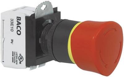 BACO L22ER01D Not-Aus-Schalter Frontring Kunststoff, Schwarz 600 V 10 A IP69K 1 St.