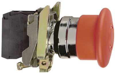 Schneider Electric XB4BS8445 Pilztaster Frontring Metall, mit NOT-Aus-Schalter, rund, rückstellbar 120 V/AC 6 A 1 Öffner