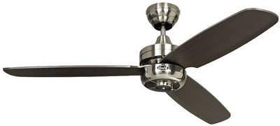 CasaFan Night Flight BN Deckenventilator 65 W (Ø x H) 132 cm x 240 mm Chrom (gebürstet) Winterbetrieb, mit Fernbedienung
