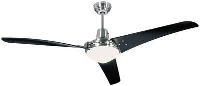 CasaFan Mirage Deckenventilator 53 W (Ø x H) 142 cm x 395 mm Chrom (gebürstet) mit Fernbedienung, mit Beleuchtung, Winte