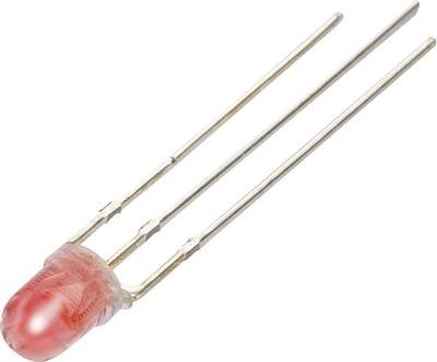 TRU COMPONENTS YBR-40FRW00-A LED bedrahtet Rot, Weiß Rund 4 mm 790 mcd, 2750 mcd 68 °, 71 ° 20 mA, 20 mA 2 V, 3.3 V
