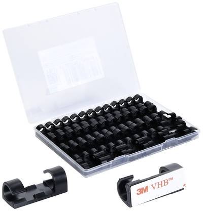 TRU COMPONENTS T24CA077 Kabelhalter selbstklebend TC-12888580 Bündel-Ø-Bereich 5 bis 9 mm Schwarz 50 St.