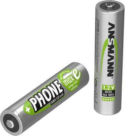 Ansmann DECT maxE HR03 Micro (AAA)-Akku NiMH 550 mAh 1.2 V 2 St.