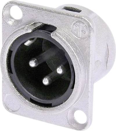 Neutrik NC3MDL1 XLR-Steckverbinder Flanschstecker, Kontakte gerade Polzahl: 3 Silber 1 St.