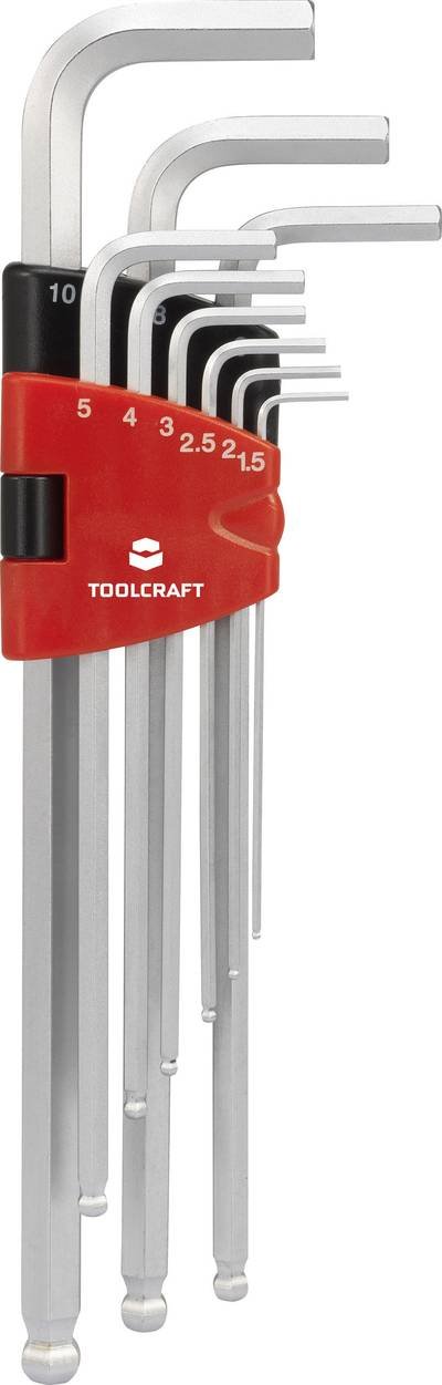 TOOLCRAFT Innen-Sechskant Winkelschraubendreher-Set 1.5 mm, 2 mm, 2.5 mm, 3 mm, 4 mm, 5 mm, 6 mm, 8 mm, 10 mm 9teilig