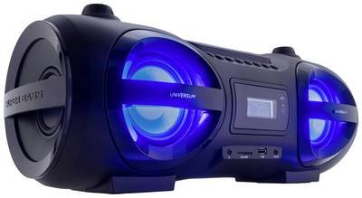 UNIVERSUM BB 500-20 Ghettoblaster UKW AUX, Bluetooth®, CD, SD, USB Inkl. Fernbedienung, Stimmungslicht Schwarz