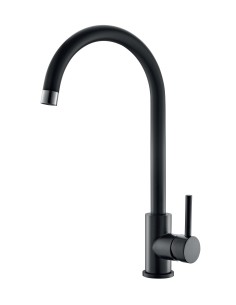 Grifo Monomando Fregadero Adf Cenxi Acero Inox.Negro Caño Cisne