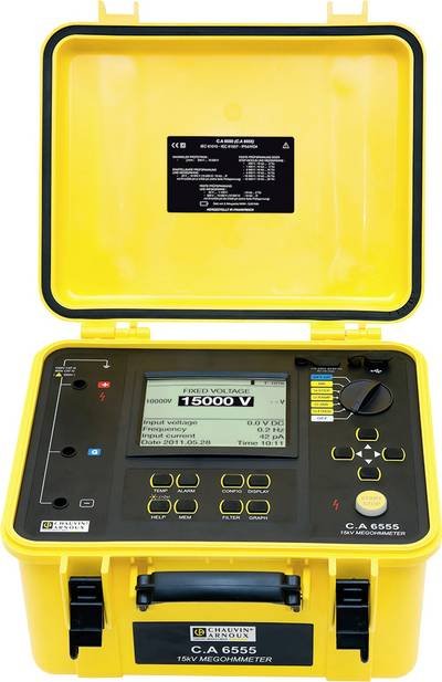 Chauvin Arnoux C.A 6555 Isolationsmessgerät 500 V, 1000 V, 2500 V, 5000 V, 10000 V, 15000 V 30 TΩ