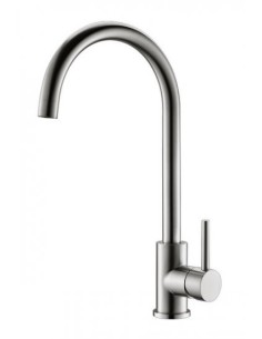Grifo Monomando Fregadero Adf Acero Inox. Cromo Caño Alto Cisne