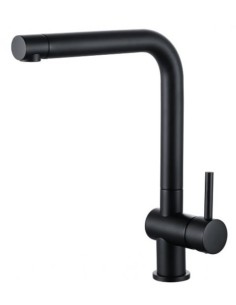 Grifo Monomando Fregadero Adf Minimalista Alto Caño Largo Negro