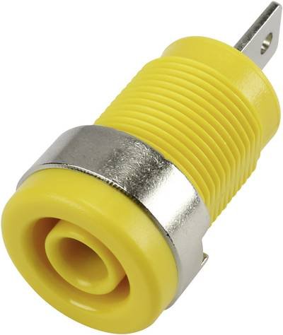TRU COMPONENTS 6239C26GN Sicherheits-Laborbuchse Buchse, Einbau vertikal Stift-Ø: 4 mm Gelb 1 St.