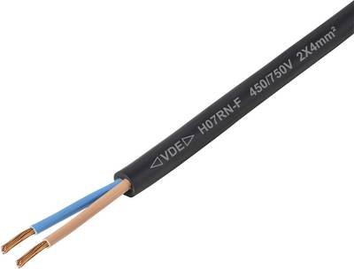 TRU COMPONENTS TC-11594928 Gummischlauchleitung H07RN-F 2 x 4 mm² Schwarz Meterware