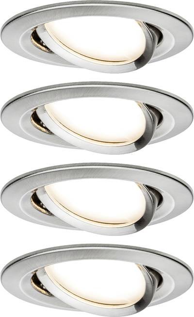 Paulmann 4064161242286 Nova Einbauleuchte 4er Set LED LED 18 W Eisen (gebürstet)