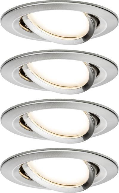 Paulmann 4064161242224 Coin Slim LED-Einbauleuchte 4er Set LED LED fest eingebaut 18 W Eisen (gebürstet)