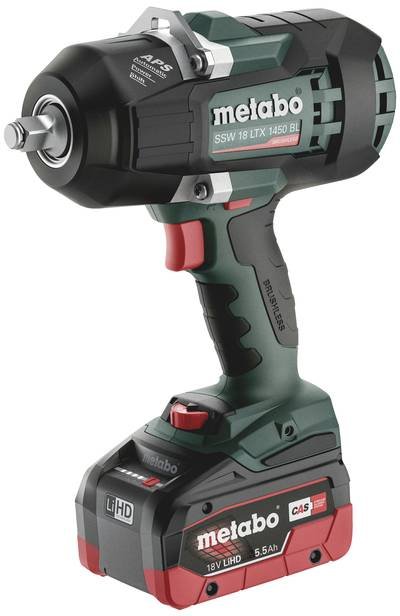 Metabo SSW 18 LTX 1450 BL 602401660 Akku-Schlagschrauber 1450 Nm 20 V Anzahl mitgelieferte Akkus 2 LiHD bürstenlos, inkl