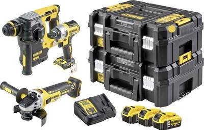 DEWALT DCK305P3T-QW Akku-Schlagschrauber, Akku-Bohrhammer, Akku-Winkelschleifer 18 V 5.0 Ah Li-Ion inkl. Akku, inkl. 2.