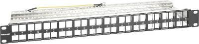 Intellinet 48-Port Patchpanel geschirmt und unbestückt 1 HE schwarz für Keystone-Jacks Patch-Panel 483 mm (19") Unbestüc
