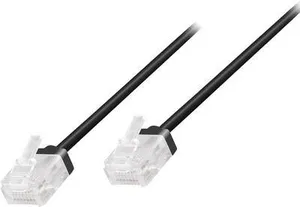 LogiLink CQ3093U RJ45 Netzwerkkabel, Patchkabel CAT 6a U/UTP 10.00 m Schwarz extrem dünn, hochflexibel, Flammwidrig, Hal