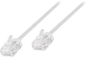 LogiLink CQ3061U RJ45 Netzwerkkabel, Patchkabel CAT 6a U/UTP 3.00 m Weiß extrem dünn, hochflexibel, Flammwidrig, Halogen