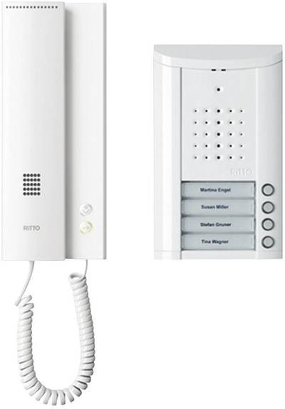 Ritto by Schneider Entravox Türsprechanlage Kabelgebunden Komplett-Set 4 Familienhaus Weiß
