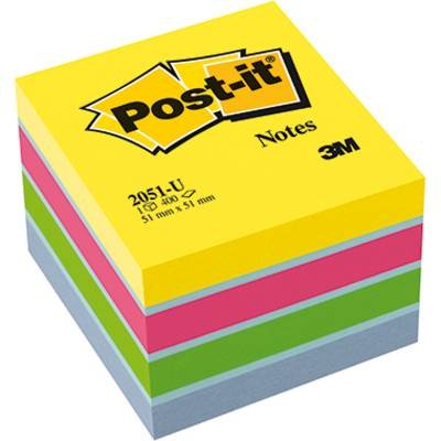 Post-it Haftnotizwürfel Mini 2051-U 51 x 40 x 51 mm 400 Blatt sortiert