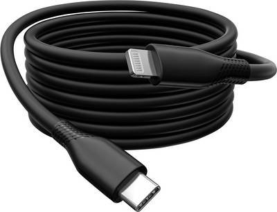 Digitus USB-Kabel USB 2.0 Apple Lightning Stecker, USB-C® Stecker 0.50 m Schwarz Flexibel, hochflexibel, mit USB, Siliko