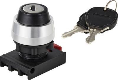 TRU COMPONENTS TC-12835264 ONPOW26BK-Y/21 Schlüsselschalter-Frontelement Knebel Schwarz 2 x 90 ° 1 St.
